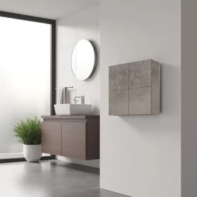 Pensile CUBOTTO a 4 ante con apertura PUSH&PULL Cemento