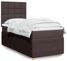 Giroletto A Molle Con Materasso Marrone Scuro 90x190cm Tessuto /