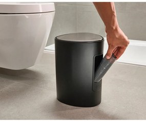 Cestino per la spazzatura nero opaco in acciaio con pedale 5 l EasyStore Luxe – Joseph Joseph