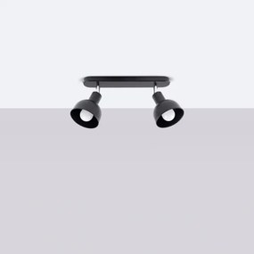 Sollux SL.1317 - Faretto ELBA 2xE27/15W/230V nero