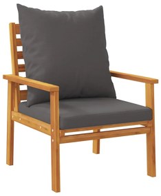 Set salotto da giardino 4pz con cuscini legno massello acacia