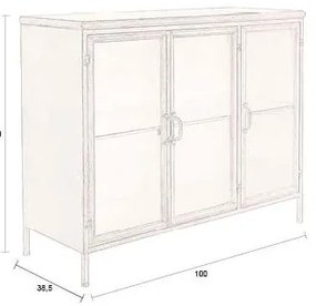 Vetrina dorata in metallo 100x80x38,5 cm Gertlush – Dutchbone