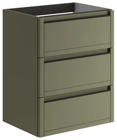 Mobile da bagno sotto lavabo TRATTO verde salvia opaco L 59.5 x H 78 x P 45.5 cm 3 cassetti, lavabo non incluso