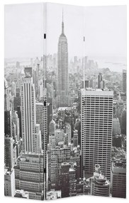Paravento Pieghevole 120x170 Cm Stampa New York Bianco E Nero /