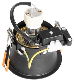 Set di 6 faretti da incasso moderni neri con oro, ruotabili e inclinabili - Alloy