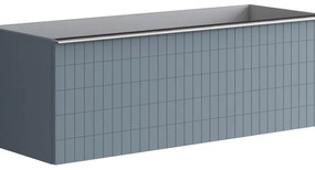 Mobile da bagno sotto lavabo Pixel laccato opaco indaco L 120 x H 40 x P 45.5 cm 2 cassetti, lavabo non incluso