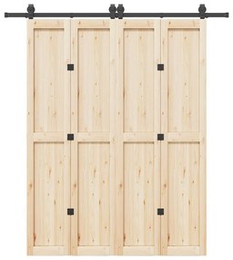 Kit Di Binari Per Porte Scorrevoli 200 Cm Acciaio Nero /