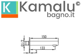 Kamalu - Getto vasca installazione a parete in ottone cromato | Orian