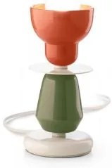 Lampada da tavolo basso berimbau arancio pokè + verde salvia c2604(...