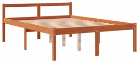 Letto per Anziani Marrone Cera 140x190 cm Legno Massello Pino