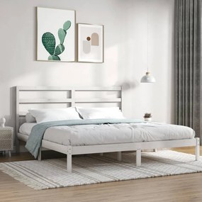 Giroletto Senza Materasso Bianco 200x200 Cm Legno Massello Pino /