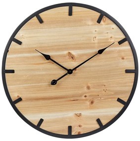 Orologio da parete legno chiaro ⌀ 60 cm CABORCA Beliani