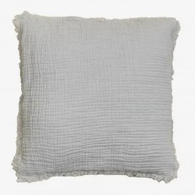 Cuscino quadrato in garza di cotone (45x45 cm) Jobert Grigio Ghiaccio - Sklum