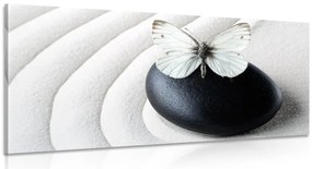 Quadro su tela – Pietra Zen con farfalla