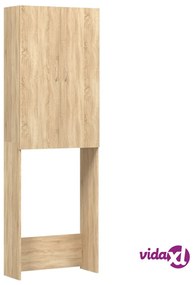vidaXL Mobile per Lavatrice Rovere Sonoma 64x25,5x190 cm