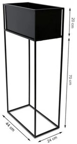 Portafiori 90x44 cm nero