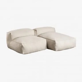 Divano Chaise Longue Modulare De 2 Pezzi Dojans Beige Semoline - Sklum