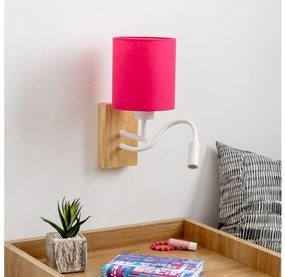 Brilagi - Applique a LED NUBILA WOOD 1xE27/25W/230V + LED/3W quercia/rosa