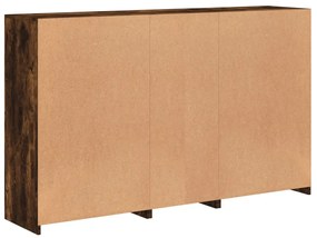 Credenza con Luci LED Rovere Fumo 162x37x100 cm