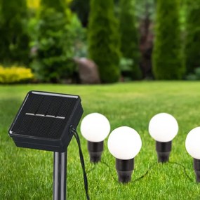 Lampada LED solare KULKI 6xLED/1,2V 600 mAh 4,3 m IP44 nero/bianco