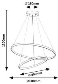 Rabalux 72345 - Lampadario LED dimmerabile a sospensione con cavo BELIZA LED/75W/230V 3000-6500K+telecomando