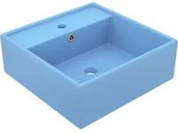 Lavabo Troppopieno Cubico Azzurro Opaco 41x41cm Ceramica 146945