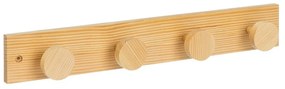 Attaccapanni da parete di colore naturale in pino massiccio 40 cm Anillos – Casa Selección
