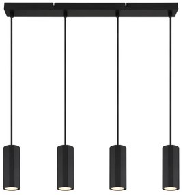 Globo 57918-4HB - Lampadario a sospensione con filo JAMES 4xGU10/25W/230V nero