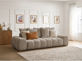 Divano grigio tortora con rivestimento in ciniglia 278 cm Everest – Bobochic Paris