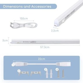 LED T5 8W 0.6M 4000K 800lm 220 - 240v L573*W22*H30mm (ULTIMI DISPONIBILI - N°5)