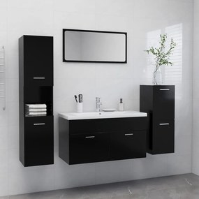 Set Mobili Da Bagno Nero İn Truciolato /