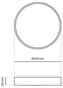 Plafoniera LED Rotonda 18W Ø350mm, CCT Bianco Variabile, IP20 - Nera Colore Bianco Variabile CCT