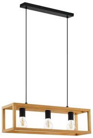 Eglo 32144 - Lampadario a sospensione con cavo BLACKCROWN 3xE27/40W/230V marrone