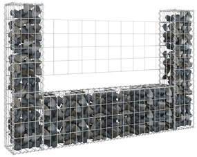 Cesto Gabbione A U Con 2 Pali İn Ferro 140x20x100 Cm /