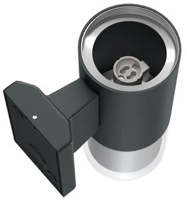 Applique Cilindrica Bidirezionale Nera, IP54 con 2 basi GU10 Base GU10