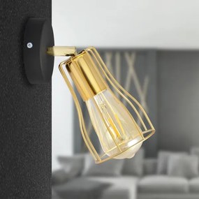 Faretto da parete TUBE 1xE27/15W/230V oro/nero