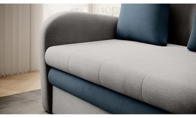 Divano blu/grigio chiaro allungabile e rivestimento in velluto 130 cm Ario – ELTAP