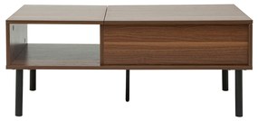 Tavolino da salotto alzabile in legno scuro e metallo L100 cm KANE