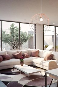 LAMPADA DA SOFFITO GEOMETRICO ROSE GOLD APP427-1CP