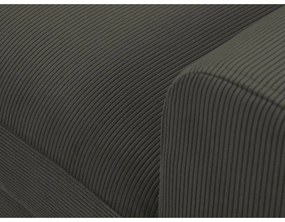 Divano angolare nero allungabile e con contenitore (con penisola a sinistra/con chaise lounge) con rivestimento in velluto a coste Kyoto – Cosmopolitan Design