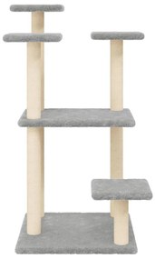Pali tiragraffi per gatti con piattaforme grigio chiaro 98,5 cm