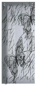 Anta per porta scorrevole Butterfly in vetro nero | bianco, L 96 x H 215 cm spessore 10 mm, apertura sinistra