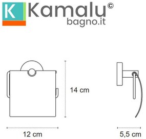 Kamalu - portarotolo coperto in acciaio inox bianco opaco | mira-b