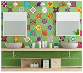 Set di 60 adesivi murali decorativi Flow, 15 x 15 cm - Ambiance