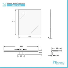 Specchio LED 50x60 cm reversibile con luce fredda