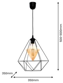 Lampadario LED su corda ALAMBRE 1xE27/4W/230V nero