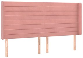 Letto a Molle con Materasso e LED Rosa 200x200 cm in Velluto