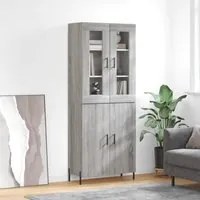 Credenza Grigio Sonoma 69,5x34x180 cm in Legno Multistrato 3198223