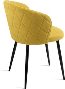Sedia imbottita in tessuto Giallo e sruttura in metallo RUMBLE 2 sedie