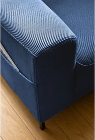 Poltrona in velluto a coste blu scuro Lofty Lilly - Miuform